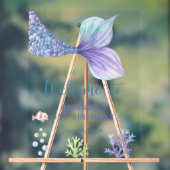 Zeemeermin verjaardagsfeestje onder het Zee Welkom Acryl Bord (Neutraal)