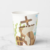 Zeemeermin verjaardagsfeestje papieren bekers (Achterkant)