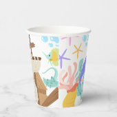Zeemeermin verjaardagsfeestje papieren bekers (Rechts)