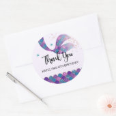 Zeemeermin Verjaardagsfeestje Stickers Paarse en B (Envelop)