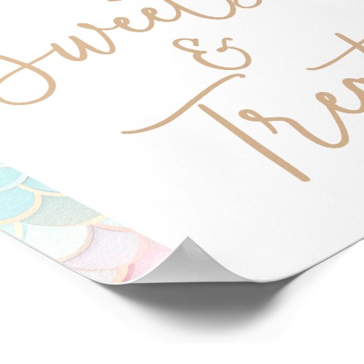 Zeemeermin Verjaardagsfeestje Sweets and Treats Te Poster (Hoek)