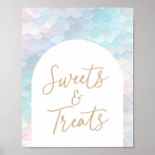 Zeemeermin Verjaardagsfeestje Sweets and Treats Te Poster (Voorkant)