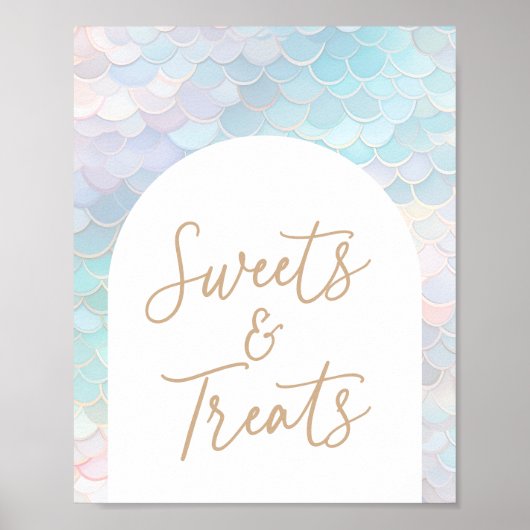 Zeemeermin Verjaardagsfeestje Sweets and Treats Te Poster (Voorkant)