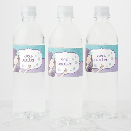 Zeemeermin Verjaardagsfeestje Waterfles Labels Etiket (Flessen)