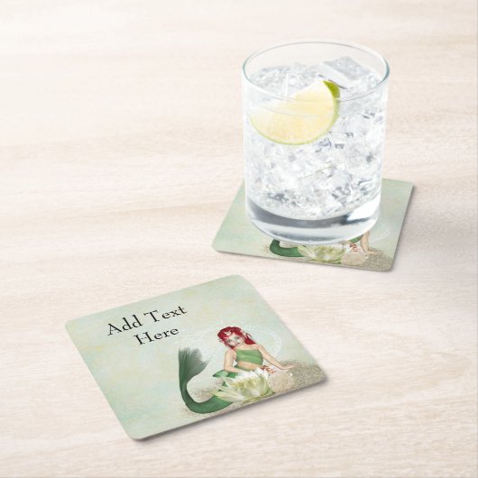 Zeemeermin Verjaardagsfeestje Wegwerp Papier Onder Kartonnen Onderzetters (Insitu)