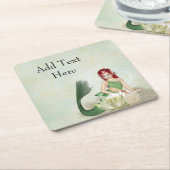 Zeemeermin Verjaardagsfeestje Wegwerp Papier Onder Kartonnen Onderzetters (Schuin)