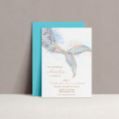 Zeemeermin verjaardagsfeestuitnodiging - onder het kaart