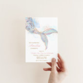 Zeemeermin verjaardagsfeestuitnodiging - onder het kaart