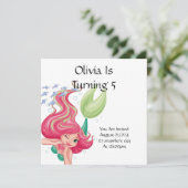 ZEEMEERMIN VERJAARDAGSFEESTUITNODIGING VOOR MEISJE SAVE THE DATE (Staand voorkant)