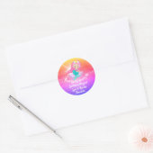 Zeemeermin Verjaardagsgunst Meisje Magic Sunset Ro Ronde Sticker (Envelop)