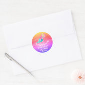 Zeemeermin Verjaardagsgunst Meisje Tropic Sunset R Ronde Sticker (Envelop)