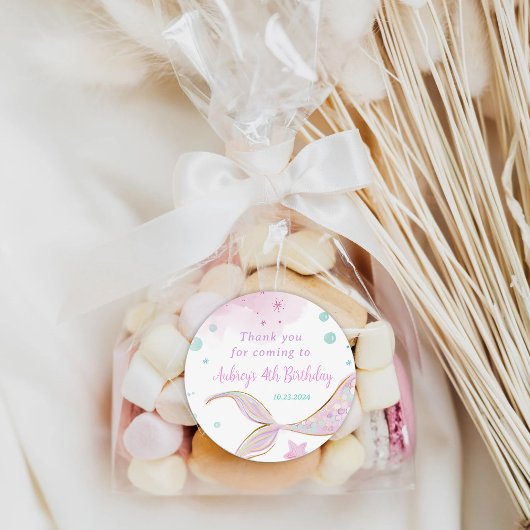 Zeemeermin Verjaardagspool Feest Onder het Zee Ronde Sticker