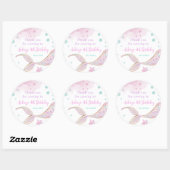 Zeemeermin Verjaardagspool Feest Onder het Zee Ronde Sticker (Vel)