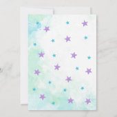 Zeemeermin Verjaardagsuitnodiging Blauwgroen en Pa Kaart (Achterkant)