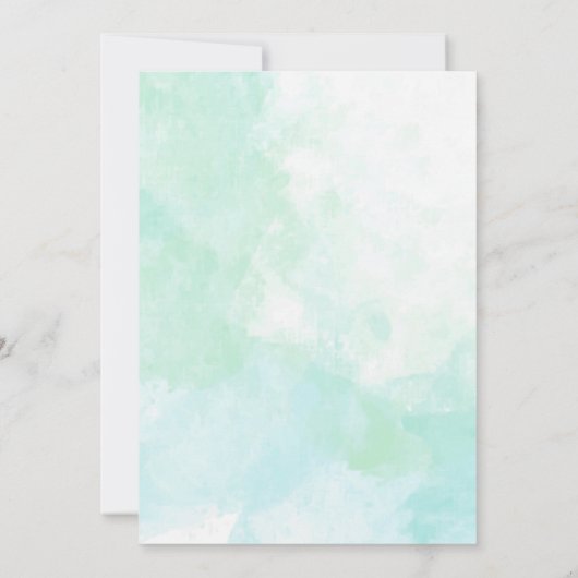 Zeemeermin Verjaardagsuitnodiging Blauwgroen en Pa Kaart (Achterkant)