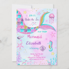 Zeemeermin Verjaardagsuitnodiging Kaart