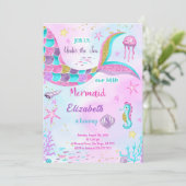 Zeemeermin Verjaardagsuitnodiging Kaart (Staand voorkant)
