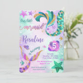 Zeemeermin Verjaardagsuitnodiging Kaart (Staand voorkant)