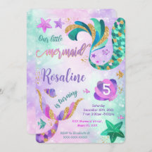 Zeemeermin Verjaardagsuitnodiging