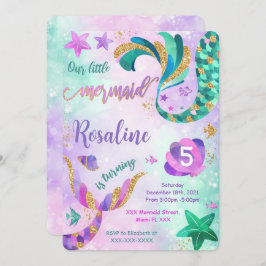 Zeemeermin Verjaardagsuitnodiging Kaart