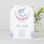 Zeemeermin Verjaardagsuitnodiging Kaart (Staand voorkant)