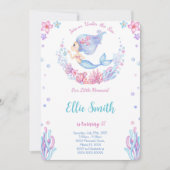 Zeemeermin Verjaardagsuitnodiging Kaart (Voorkant)