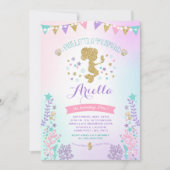 Zeemeermin Verjaardagsuitnodiging Onder De Zee Fee Kaart (Voorkant)