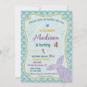 Zeemeermin verjaardagsuitnodiging Onder het zee fe Kaart (Voorkant)