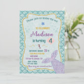 Zeemeermin verjaardagsuitnodiging Onder het zee fe Kaart (Staand voorkant)