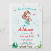 Zeemeermin verjaardagsuitnodiging Onder het zee fe Kaart (Voorkant)