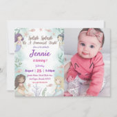 Zeemeermin verjaardagsuitnodiging onder het Zee Kaart (Voorkant)