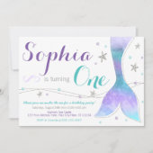 Zeemeermin verjaardagsuitnodiging | Onder het Zee Kaart (Voorkant)