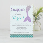 Zeemeermin Verjaardagsuitnodiging · Onder het Zee  Kaart (Staand voorkant)