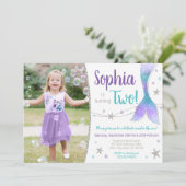 Zeemeermin verjaardagsuitnodiging | Onder het Zee Kaart (Staand voorkant)