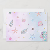 Zeemeermin verjaardagsuitnodiging onder het Zee Kaart (Achterkant)