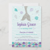 Zeemeermin verjaardagsuitnodiging | Onder het Zee Kaart (Voorkant)