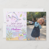 Zeemeermin verjaardagsuitnodiging onder het Zee Kaart (Voorkant)