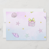 Zeemeermin verjaardagsuitnodiging onder het Zee Kaart (Achterkant)