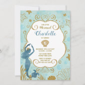 Zeemeermin Verjaardagsuitnodiging Onder Het Zee St Kaart (Voorkant)