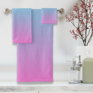 Zeemeermin verloopgradiënt paars roze aqua ombre bad handdoek