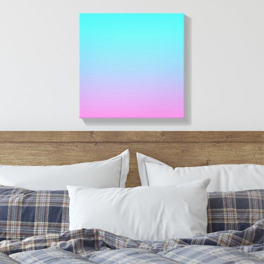 Zeemeermin verloopgradiënt paars roze aqua ombre canvas afdruk (Insitu (Slaapkamer))