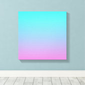 Zeemeermin verloopgradiënt paars roze aqua ombre canvas afdruk (Insitu (Houten vloer))