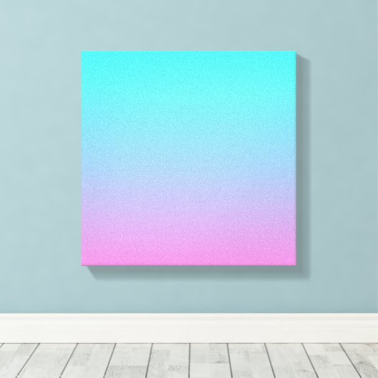 Zeemeermin verloopgradiënt paars roze aqua ombre canvas afdruk (Insitu (Houten vloer))