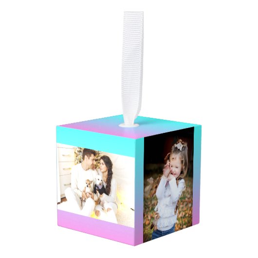 Zeemeermin verloopgradiënt paars roze aqua ombre decoratie (Voorkant hoekig)