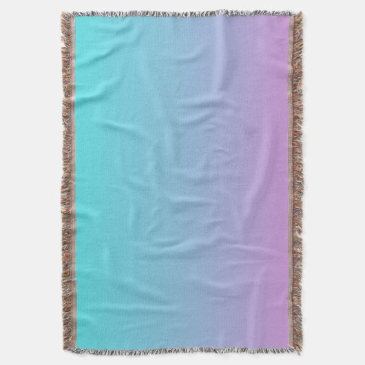 Zeemeermin verloopgradiënt paars roze aqua ombre deken (Voorkant Verticaal)