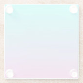 Zeemeermin verloopgradiënt paars roze aqua ombre glazen onderzetter (Achterkant)