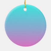 Zeemeermin verloopgradiënt paars roze aqua ombre keramisch ornament (Achterkant)