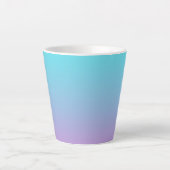 Zeemeermin verloopgradiënt paars roze aqua ombre latte mok (Voorkant)