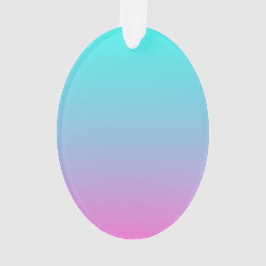 Zeemeermin verloopgradiënt paars roze aqua ombre ornament (achterkant)