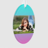 Zeemeermin verloopgradiënt paars roze aqua ombre ornament (voorkant)